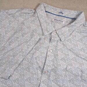 Tommy Bahama IslandZone Shirt Mens 4XLB Blue San Lucio Stretch Tropical Print